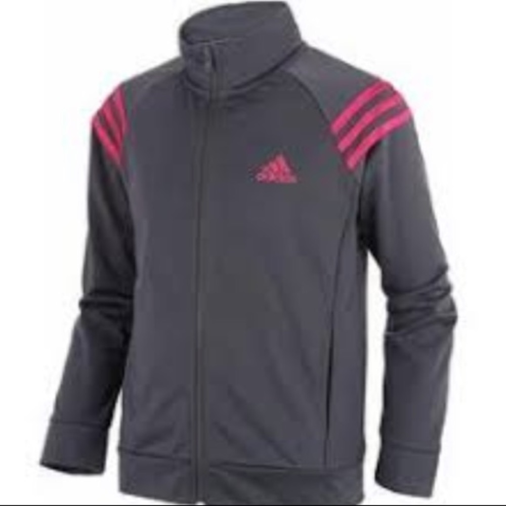 Adidas gray sweatshirt zip up jacket Large